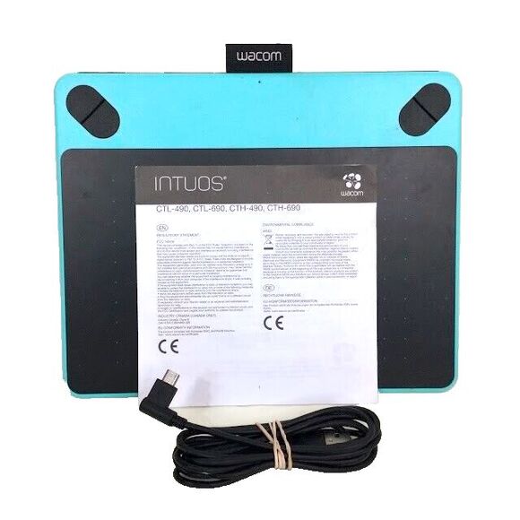 Wacom - Bamboo Graphic Tablet - Teal - CTL-490/B - + Extras! No Pen ~ - Picture 1 of 9